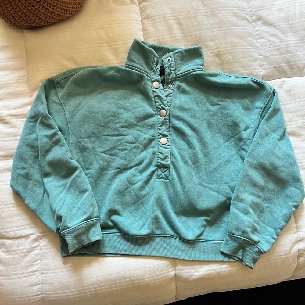Teal crop sweater